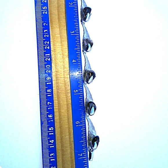 ▶️SALE VINTAGE Silver Leaf SmokeyQuartz Bracelet - Picture 4 of 8